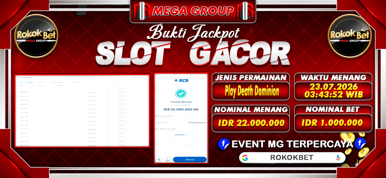 Bukti JP situs Rokokbet hari Kamis, 23 Juli 2026